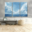 Abstract Ocean Print Artwork- Serene Blue Ocean Canvas Wall