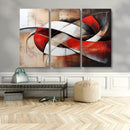 Abstract Wall Art - Modern Red and White Canvas Wall Art