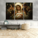 Mary Jesus Canvas Wall Art Print - Madonna and Child with