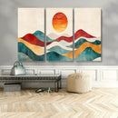 Southwest Mountain Wall Art Canvas Print – Boho Triptych