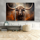 Highland Bull Canvas Abstract Canvas Wall Art Print –