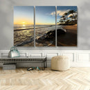 Tropical Beach Wall Art - Stunning Ocean Sunset Canvas Print