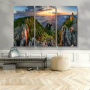 Mountain Sunset Panoramic Wall Art Canvas Print – Framed