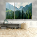 Misty Forest Mountain Wall Art Canvas Print – Framed Serene