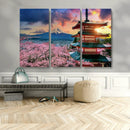 Mount Fuji Cherry Blossom Wall Art Canvas Print – Framed