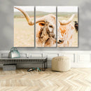 Texas Longhorn Wall Art Canvas Print – Framed Spotted Cow