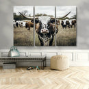 Texas Longhorn Wall Art – Framed Speckled Cow Canvas by MyGreatCanvas | Canvas Wall Art Prints | Photo Prints & Wall Decor
