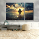 Jesus Walks Wall Art Canvas Print Framed Divine Sunset Art