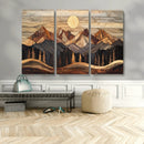 Wood Mountain Wall Art Canvas Print – Framed Boho Abstract by MyGreatCanvas | Canvas Wall Art Prints | Photo Prints & Wall Decor