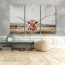 Texas Longhorn Wall Art Canvas Print – Framed Western Cow