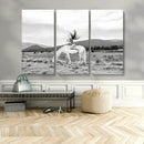 White Horse Wall Art Canvas Print – Framed Woman Rider