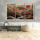 Modern Japanese Wall Art Canvas Print – Framed Abstract