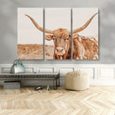 Longhorn Bull Wall Art Canvas Print – Framed Western Cow
