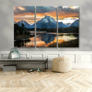Mountain Sunset Wall Art Canvas Print – Framed Alpine