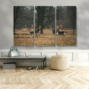 Deer Wall Art Canvas Print – Framed Rustic Wildlife Stags