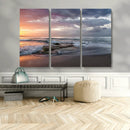 Golden Hour Wall Art Canvas Print – Framed Tranquil Waves