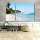 Palm Tree Coast Wall Art Canvas Print – Framed Island Getaway with Crystal Blue Water Scenic Artwork for Home, Office by MyGreatCanvas | Canvas Wall Art Prints | Photo Prints & Wall Decor