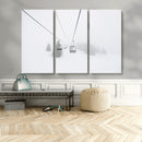 Ski Lift Wall Art Canvas Print – Snowy Alpine Landscape