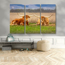Texas Longhorn Pair Wall Art Canvas Print – Peaceful Rustic by MyGreatCanvas | Canvas Wall Art Prints | Photo Prints & Wall Decor