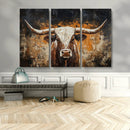 Abstract Longhorn Bull Wall Art Canvas Print – Vintage by MyGreatCanvas | Canvas Wall Art Prints | Photo Prints & Wall Decor