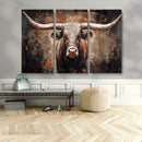 Rustic Longhorn Bull Wall Art Canvas Print – Vintage Western by MyGreatCanvas | Canvas Wall Art Prints | Photo Prints & Wall Decor