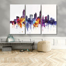 Atlanta Skyline Wall Art Canvas Print – Framed Colorful