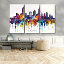 Atlanta Skyline Wall Art Canvas Print – Framed Colorful