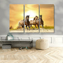 Wild Horses Wall Art Canvas Print – Framed Galloping Herd