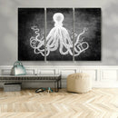 Black White Octopus Wall Art Canvas Print by MyGreatCanvas | Canvas Wall Art Prints | Photo Prints & Wall Decor