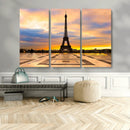 Paris Eiffel Tower Sunset Canvas Wall Art Print - Iconic