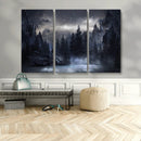 Night Landscape and Trees Wall Art Canvas Print