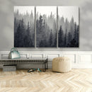 Misty Forest Canvas Wall Art – Monochrome Triptych Pine Tree by MyGreatCanvas | Canvas Wall Art Prints | Photo Prints & Wall Decor