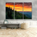 Forest Landscape Wall Art Sunset Canvas, Forest Sunset