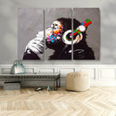 Dj Monkey Listening to Music Wall Art Print | Banksy Monkey by MyGreatCanvas | Canvas Wall Art Prints | Photo Prints & Wall Decor