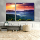 Sunset over Mountain Canvas Print, Forest Canvas Wall Art –