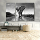 Black and White Elephant Wall Art Canvas Print