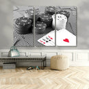 Poker Game Cards Wall Art Canvas, Multi Panel Wall Art