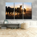 Horse Herd Wall Art Animal Canvas Print