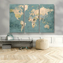 Classic World Map Canvas Print – Framed Vintage Map Wall by MyGreatCanvas | Canvas Wall Art Prints | Photo Prints & Wall Decor