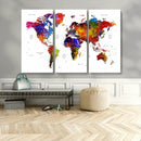 World Map Canvas Print – Detailed Map of the World Wall Art