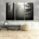 Misty Forest Wall Art Premium Canvas Print a Foggy and