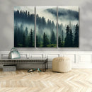 Captivating Misty Forest Wall Art Premium Canvas Print a