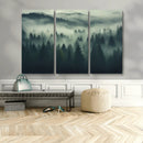 Misty Forest Wall Art Premium Canvas Print a Foggy and