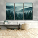 Captivating Misty Foggy Forest Wall Art Premium Canvas Print