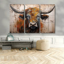 Abstract Bull Highland Cow Canvas Wall Art Print – Vibrant by MyGreatCanvas | Canvas Wall Art Prints | Photo Prints & Wall Decor