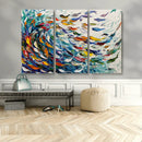 Modern Abstract Fish Shoal Wall Art Canvas Print, Colorful by MyGreatCanvas | Canvas Wall Art Prints | Photo Prints & Wall Decor