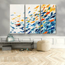 Abstract Fish Shoal Wall Art Canvas Print, Colorful Fish