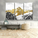 Gold Abstract Mountains Wall Art Print on Canvas, Nature