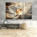 Gold Floral Wall Art Canvas Print, Framed Modern Flower Art by MyGreatCanvas | Canvas Wall Art Prints | Photo Prints & Wall Decor
