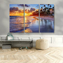 Serene Beach Sunset Wall Art Canvas- Coastal Seascape Print